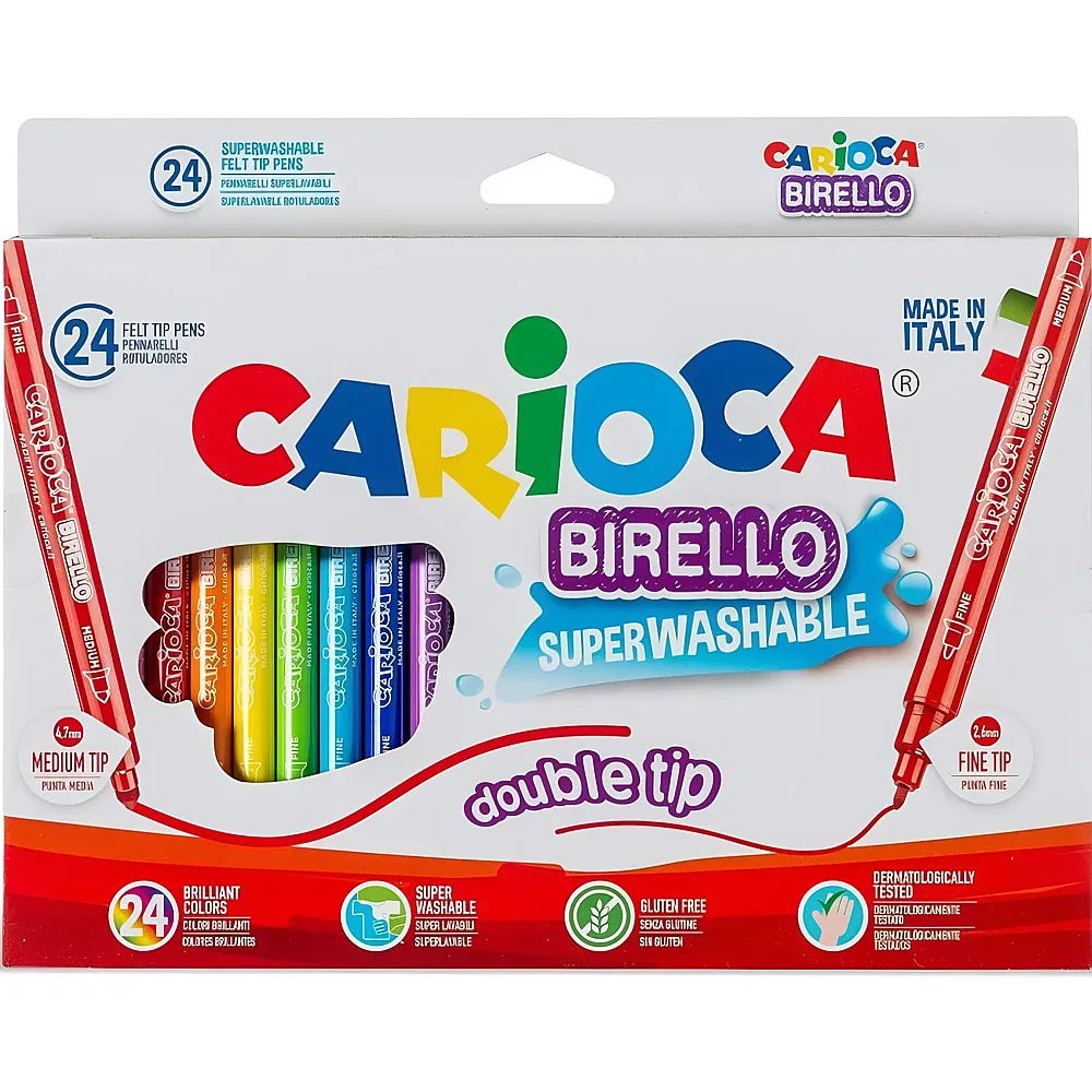 Carioca Fasermaler doppelseitig Birello 24Teile