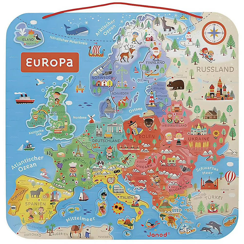 Janod Magnetische Karte Europa 45x45cm