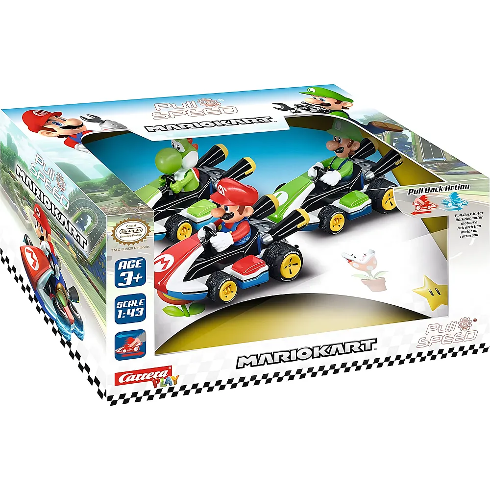 Pull & Speed Super Mario 3er Pack R�ckzugsfahrzeuge Mario Kart