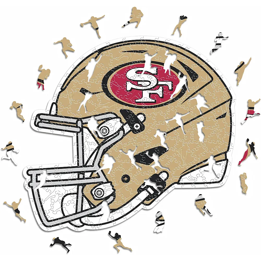 meinspielzeug - Iconic Puzzle NFL San Francisco 49ers Helm 150Teile | Holzpuzzle
