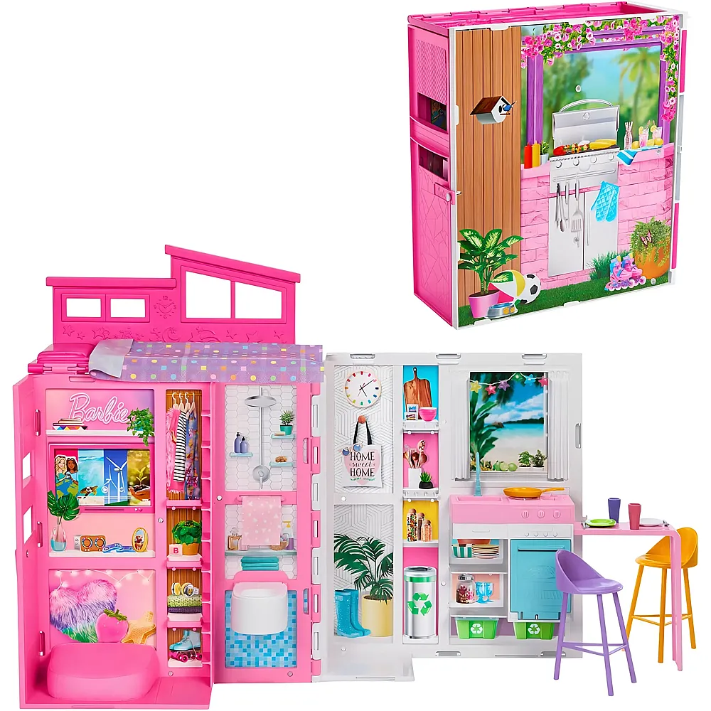 Barbie Ferienhaus mit 4 Spielbereichen