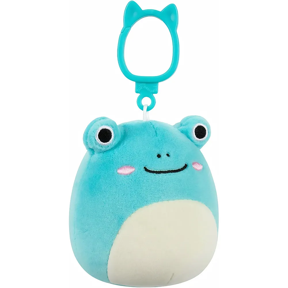 SQUISHMALLOWS Robert the Aqua Frog Plush Clip-On, 8,9 cm, Wildlife Squad Collection