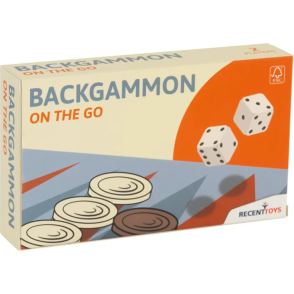 Recent Toys Reisespiel Backgammon ab 7 Jahren, 2 Spieler,