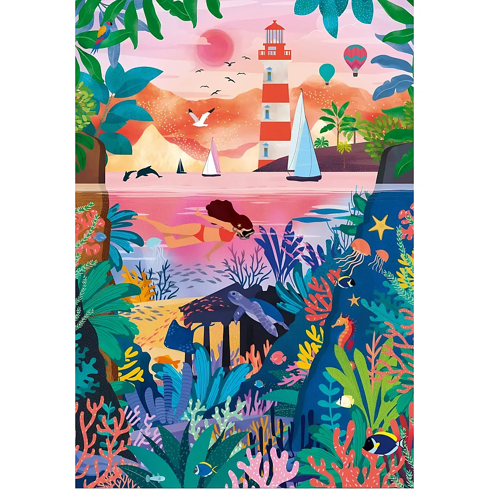 meinspielzeug - Pieces & Peace Puzzle Fonds Marins Color�s 1000Teile | Puzzle 1000 Teile