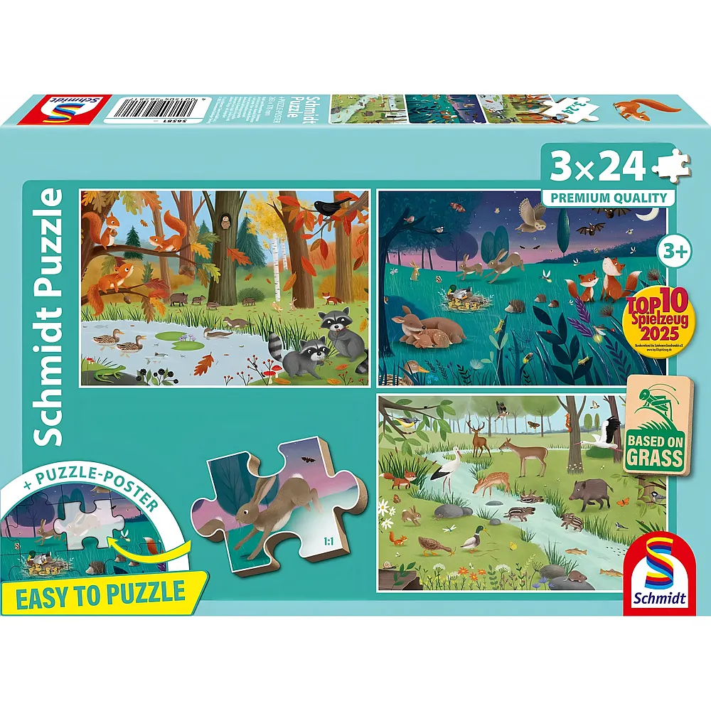 Schmidt Puzzle Wald & Wiesentiere - 24 Teile