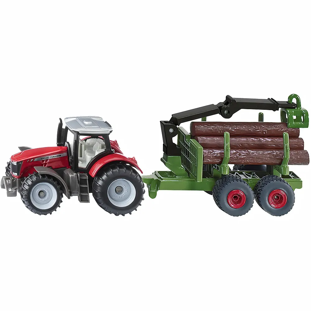 meinspielzeug � Siku Massey Ferguson mit Forstanh�nger | Landwirtschaft