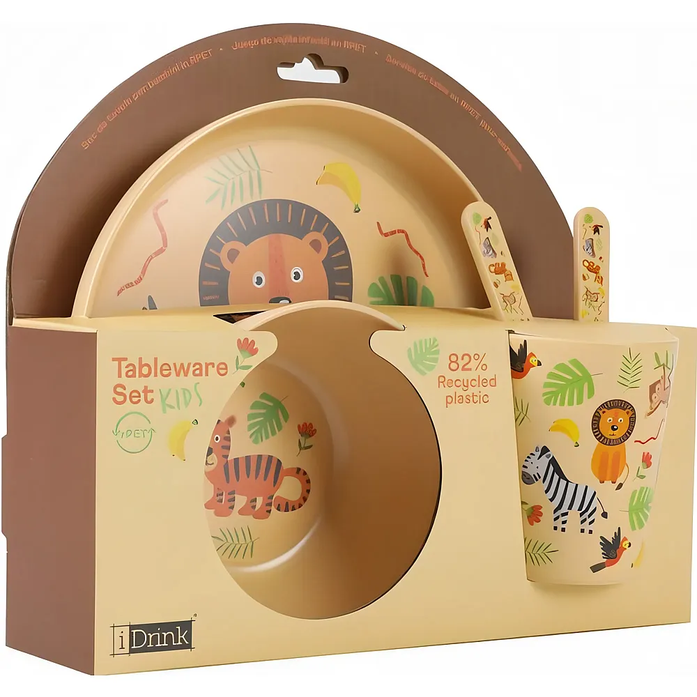 meinspielzeug - i-total Lunch Set Dschungel aus recyceltem Kunststoff | Essen & Trinken
