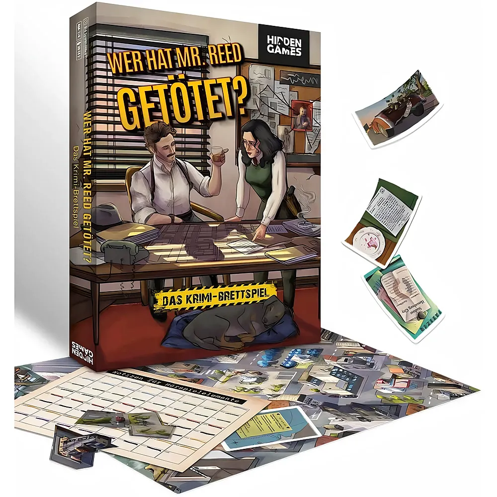 Hidden Games - Krimi-Brettspiel - Wer hat Mr. Reed get�tet - Deutsch - Spannendes Detektivspiel, Krimispiel, Anf�ngerfreundlich, ab 14 Jahren