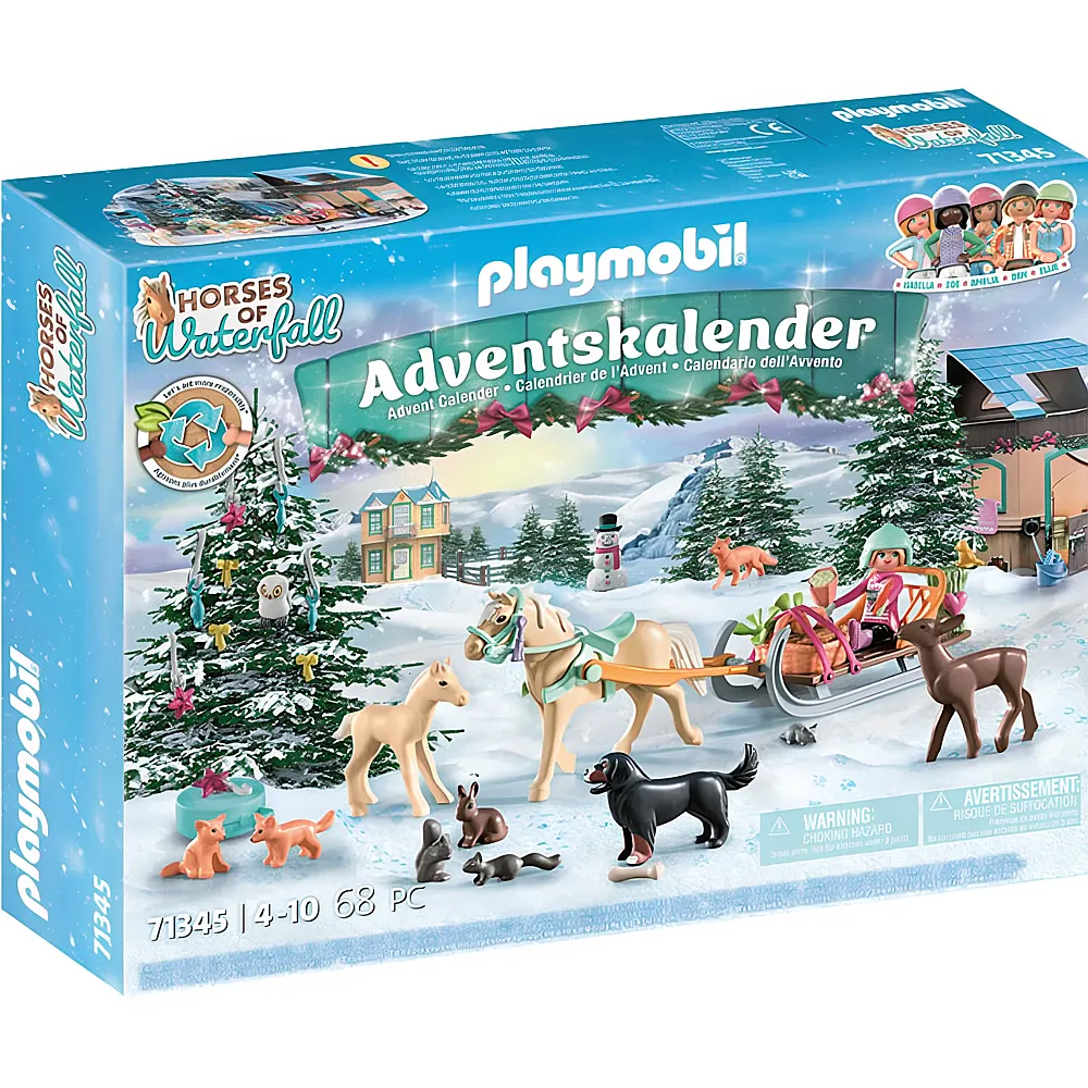 PLAYMOBIL Horses of Waterfall Adventskalender Pferde: Weihnachtliche Schlittenfahrt 71345