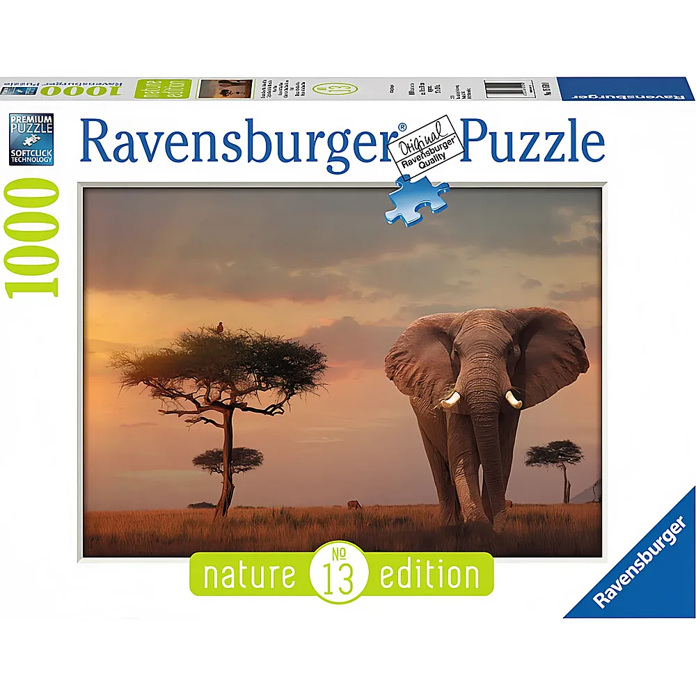Ravensburger Puzzle Nature Edition Elefant in Masai Mara National Park 1000Teile