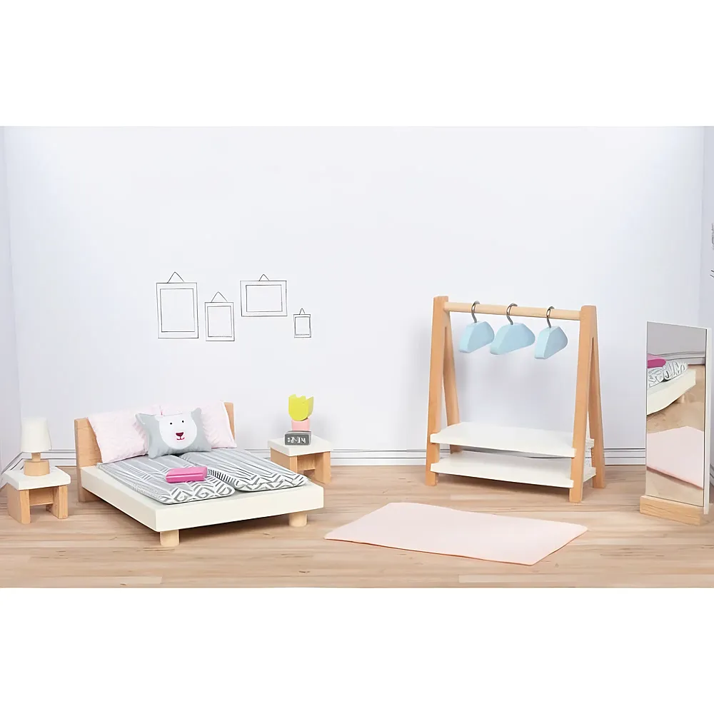 Goki Puppenmbel Style, Schlafzimmer 18Teile | Puppenhuser