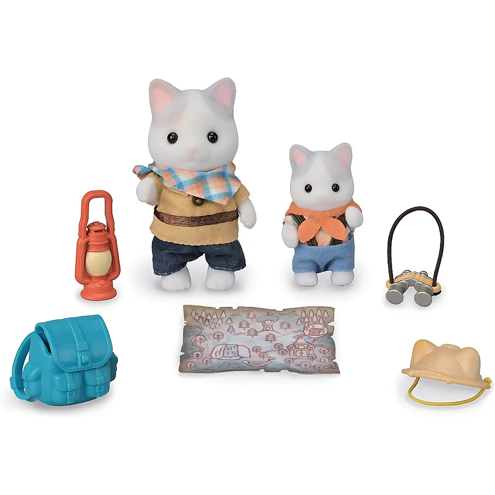 Sylvanian Families Figuren Abenteuer Entdecker Set Milchkatzen-Vater und Junge 5763