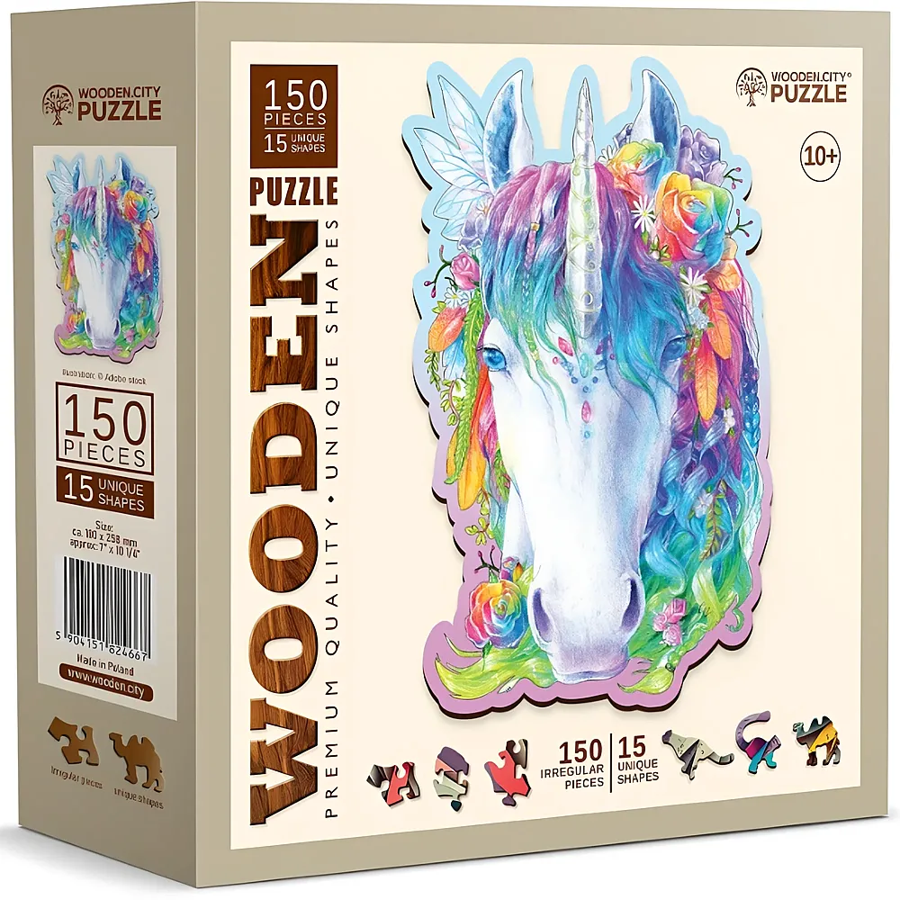 Wooden City Puzzle Stylish Unicorn M 150Teile