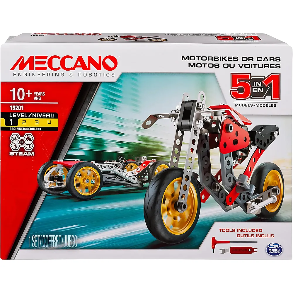 Meccano 5in1 Motorr�der & Autos