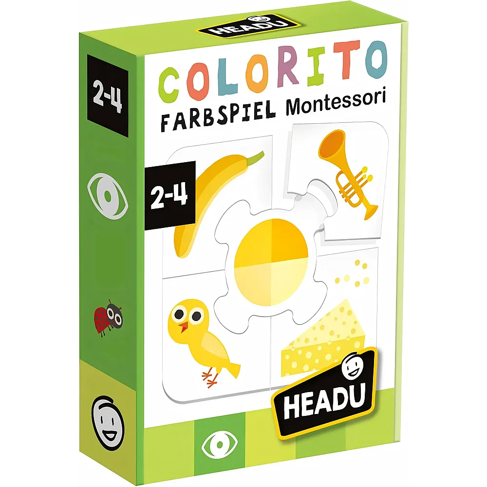 Headu Colorito - Farbspiel Montessori - Erkenne die Farben und ordne sie zu: Lernspiel f�r Kinder im Alter von 2 bis 4 Jahren, deutsche Version DE58981