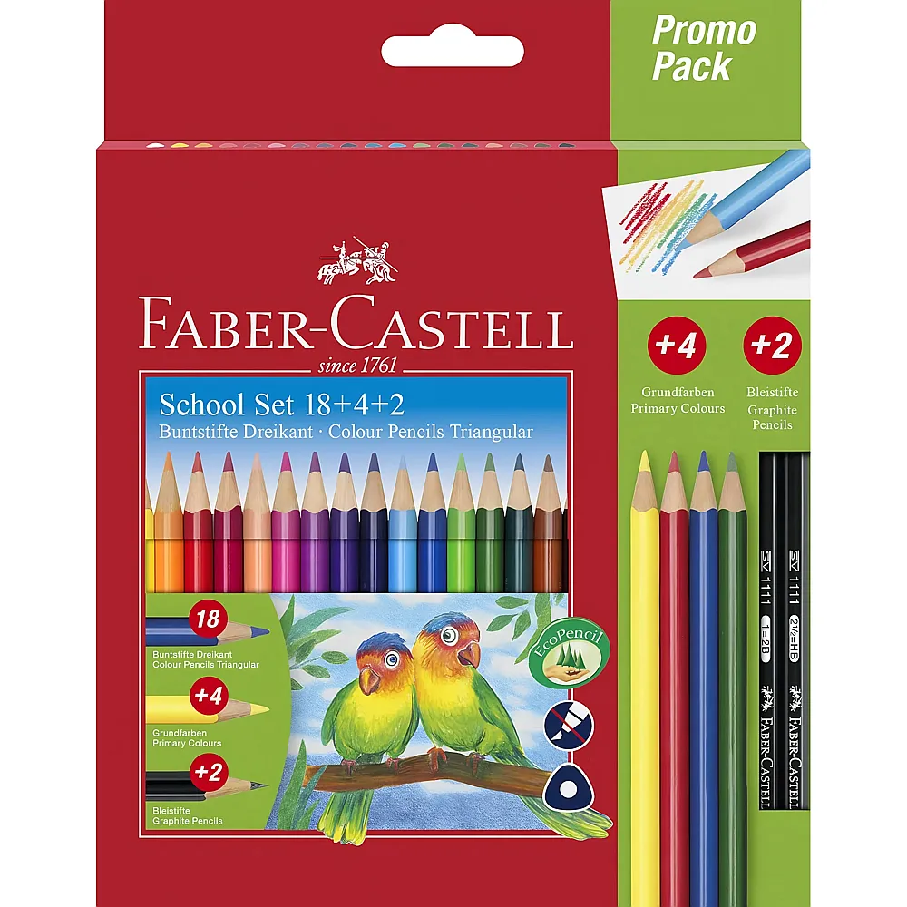 meinspielzeug - Faber-Castell Buntstifte Set Colour Grip dreikant 24Teile | Farbe & Kreide