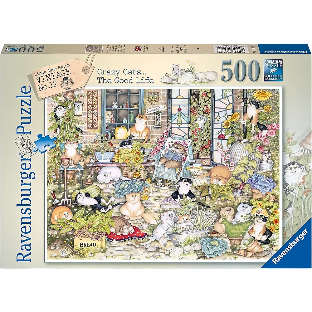Ravensburger Puzzle Crazy Cats The Good Life - 500 Teile