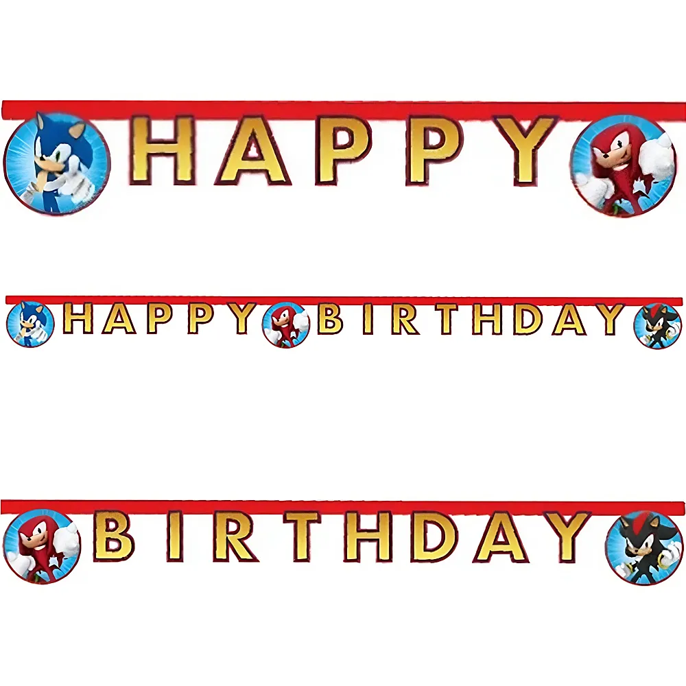 Procos Sonic Happy Birthday Banner | Kindergeburtstag