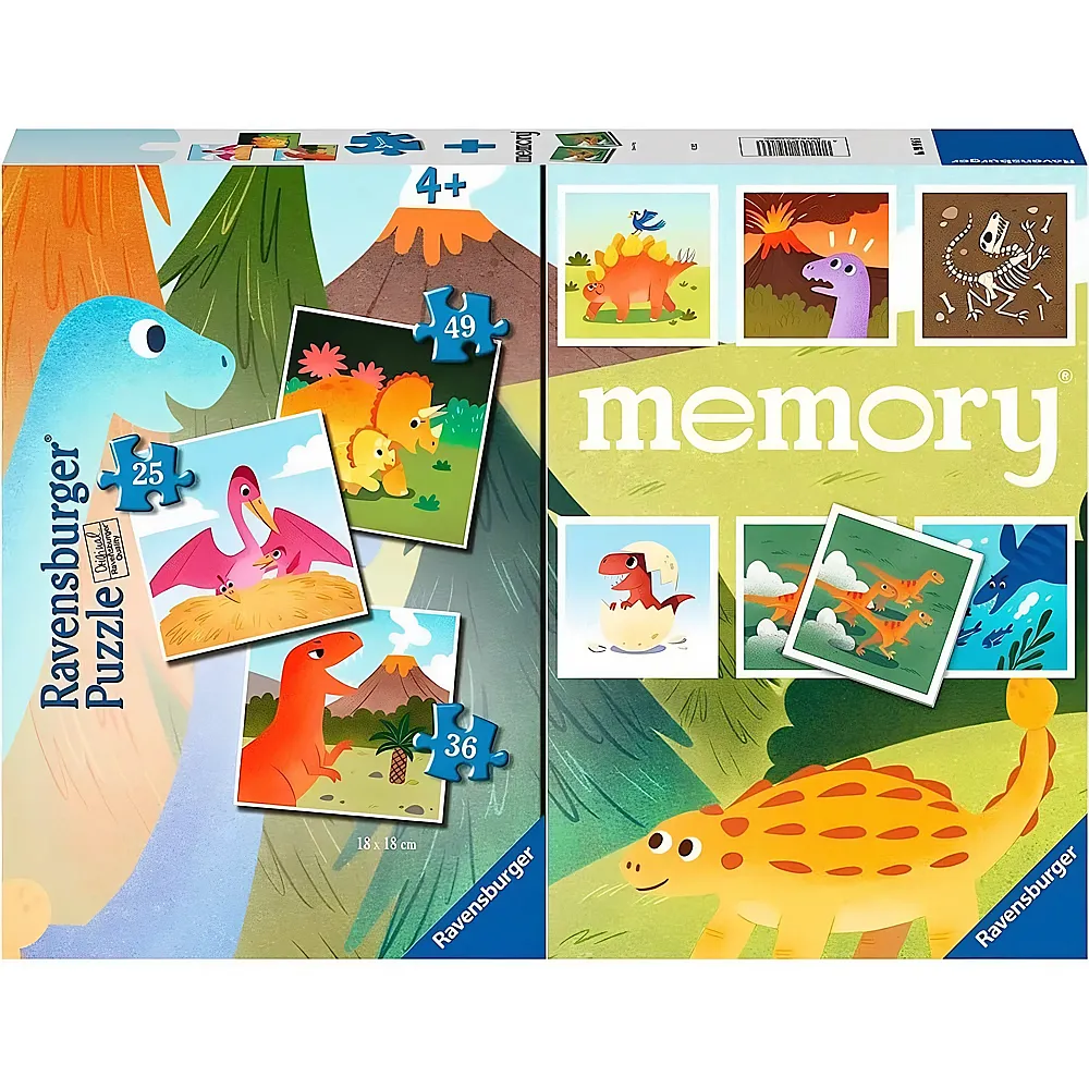 Ravensburger 3 Puzzles - Memory - Dinosaur 25-49