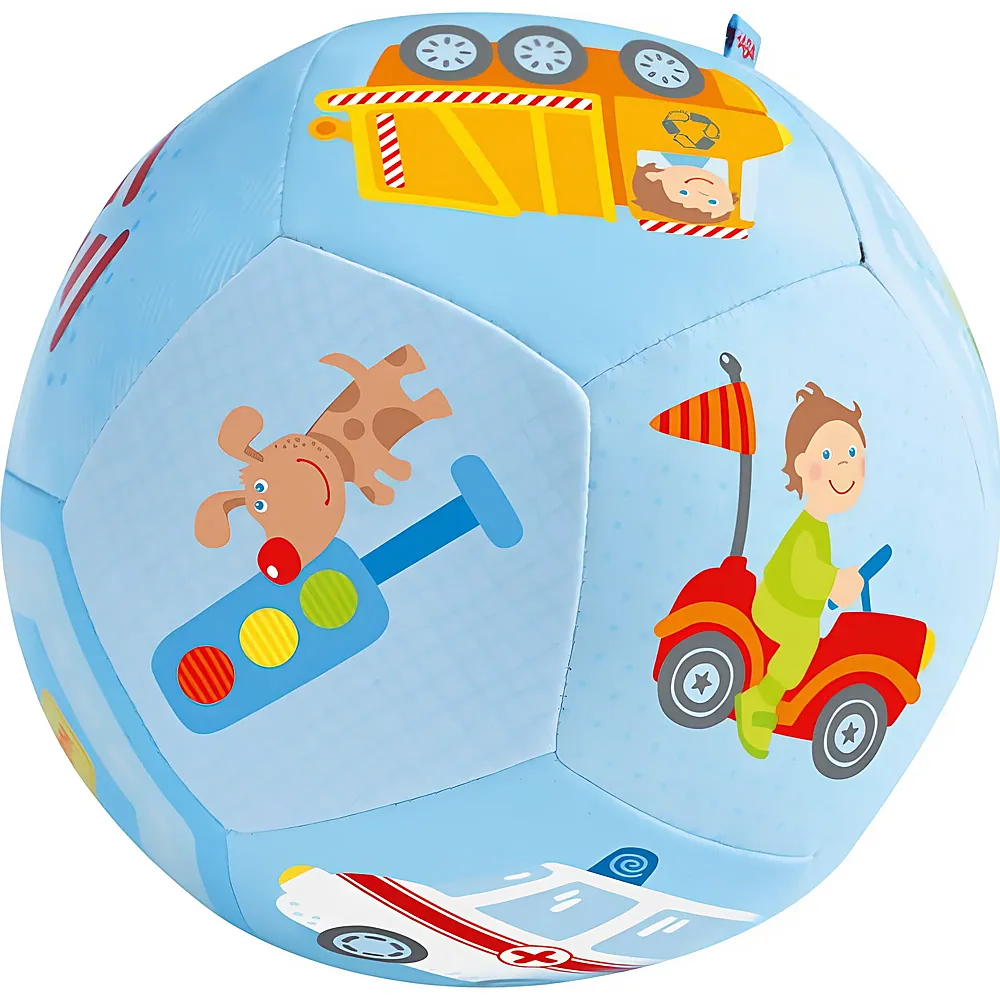 HABA Kleinkind Babyball Fahrzeug-Welt 14cm | Blle & Wrfel