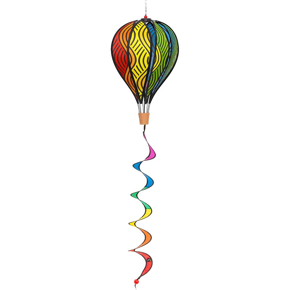 meinspielzeug - HQ Invento Windspiel Twist Color Flow Hot Air Balloon, Polyester, 28x104