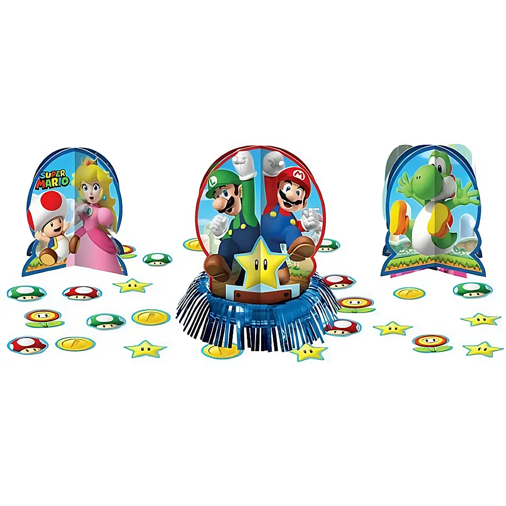 meinspielzeug - Amscan Tischdeko-Set Super Mario - 23 Teile