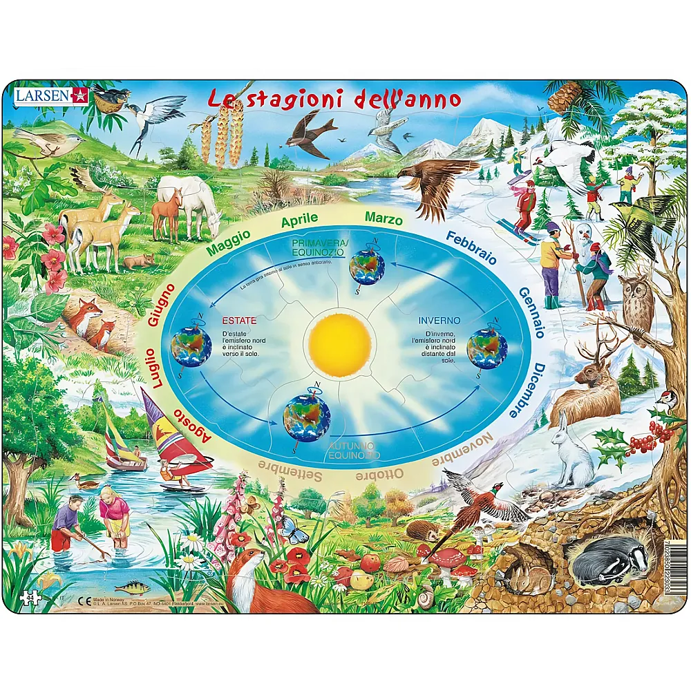 Larsen Puzzle Le stagioni dell'anno - Italiano | Rahmenpuzzle