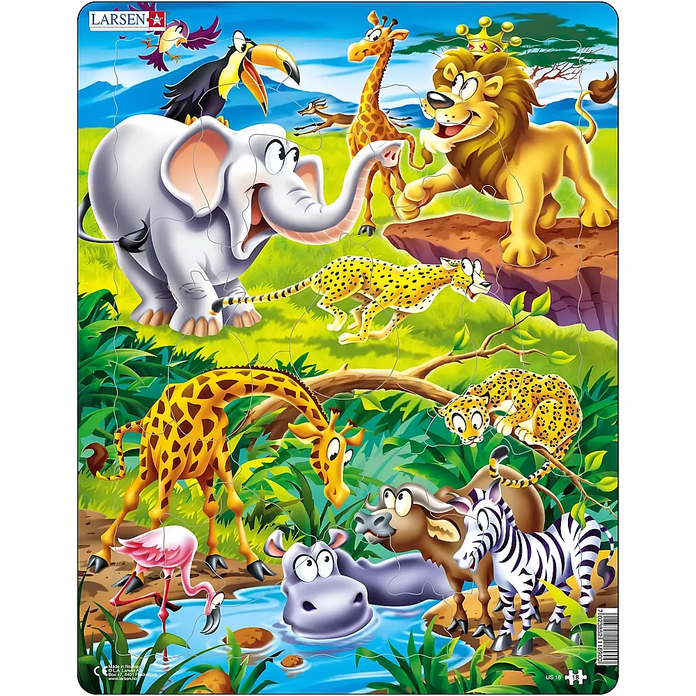 Larsen Puzzle Auf Safari - 18 Teile