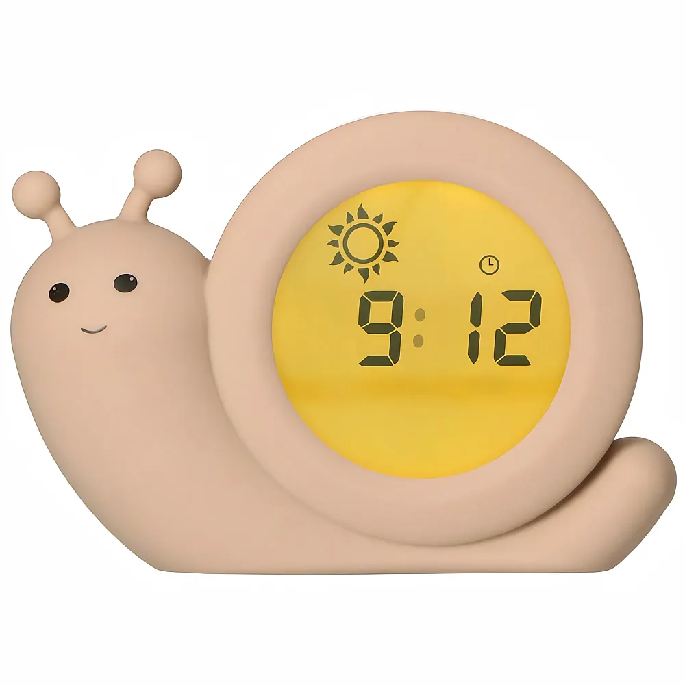 Alecto Schlaftrainer Schnecke mit Nachtlicht & Wecker Beige