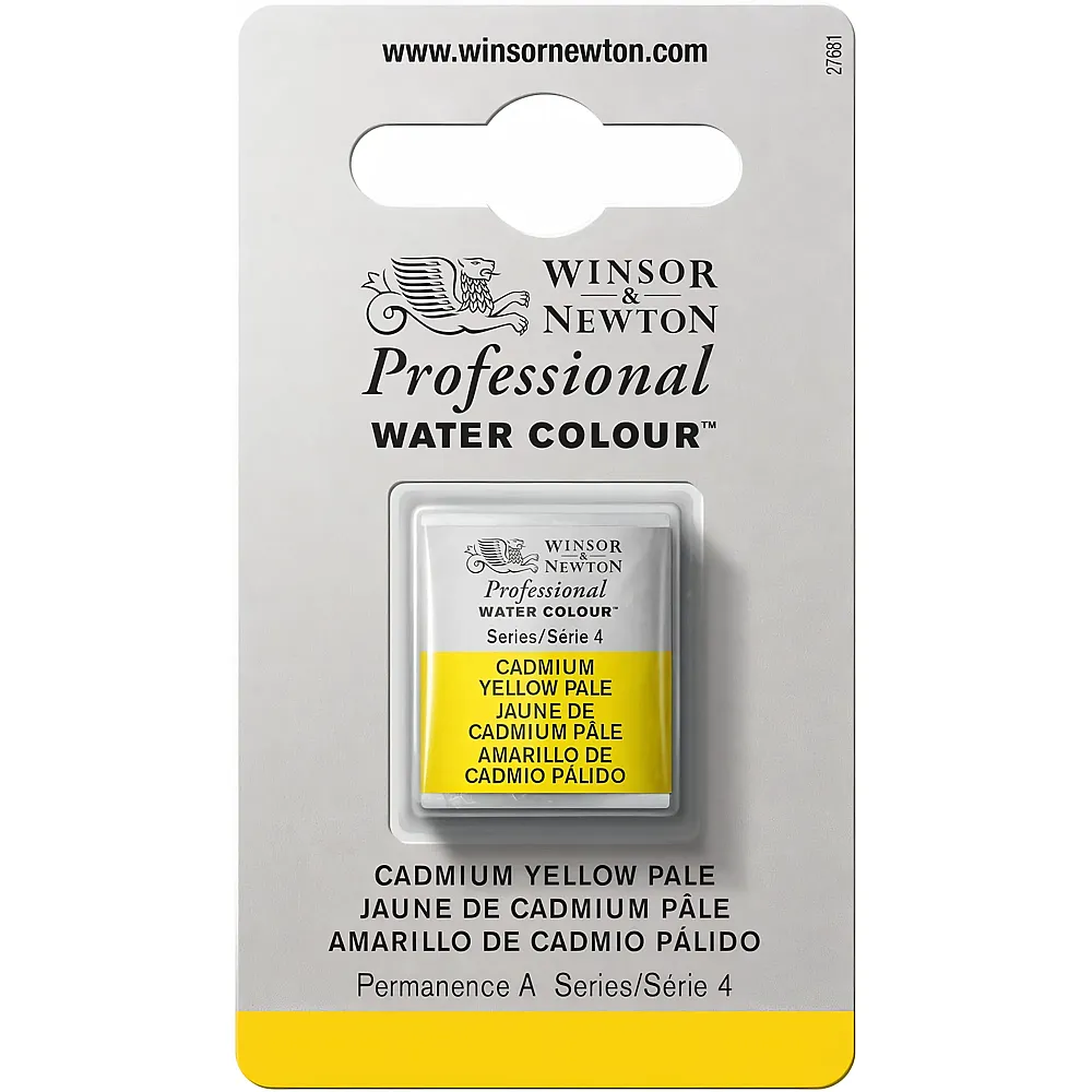 Winsor & Newton Professional Water Colour Aquarellfarbe Kadmiumgelb Hell - 1/2 Napf