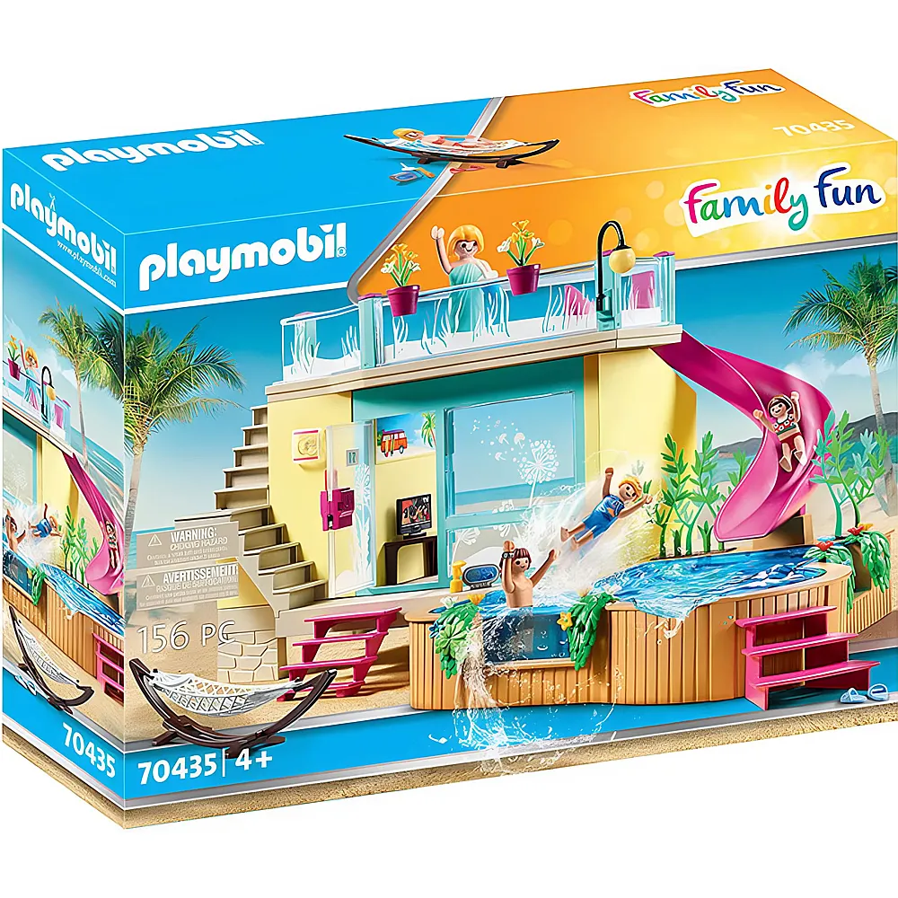 PLAYMOBIL FamilyFun Bungalow mit Pool 70435