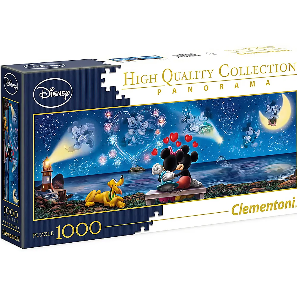 Clementoni Puzzle High Quality Collection Panorama Mickey Mouse und Minnie Mouse 1000Teile
