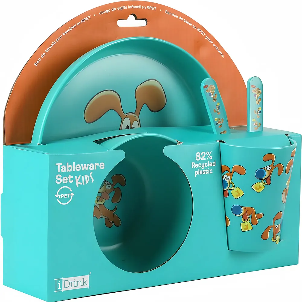 meinspielzeug - i-total Lunch Set Hund aus recyceltem Kunststoff | Essen & Trinken