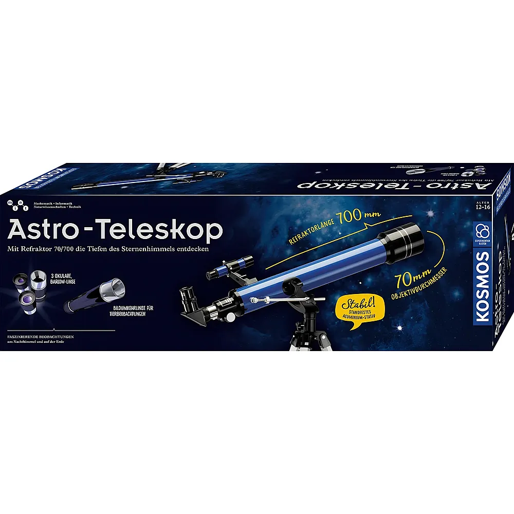 Kosmos Astro-Teleskop bis zu 140-fache Vergr�sserung, mit Refraktor 70/700