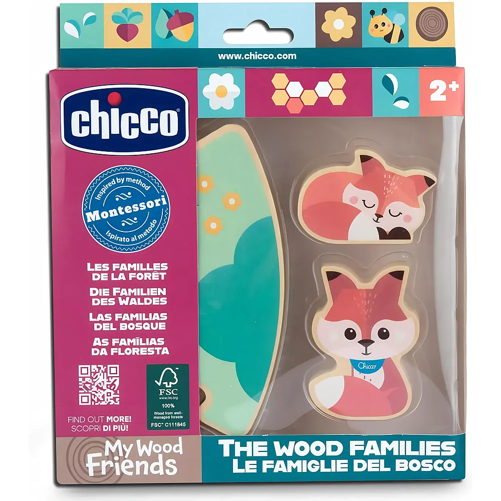 Chicco My Wood Friends Montessori Papa Fuchs Sammelfiguren