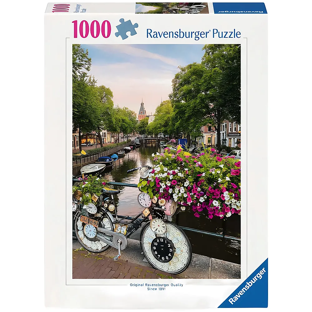 Ravensburger Puzzle Fahrrad und Blumen in Amsterdam - 1000 Teile