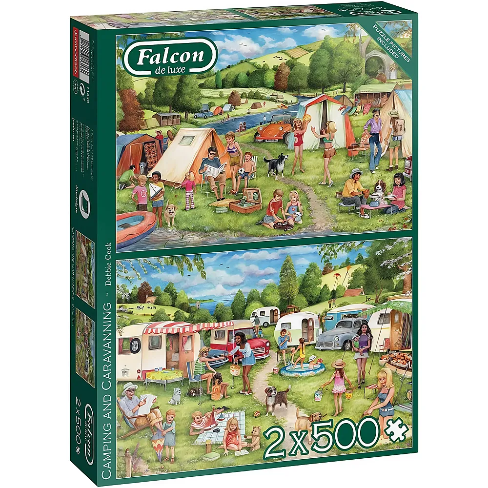 Falcon Puzzle Debbie Cook 2in1 Camping and Caravanning - 500 Teile