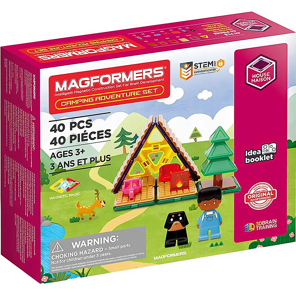 meinspielzeug - Magformers Camping Adventure Set - 40 Teile | Magnet-Bausteine