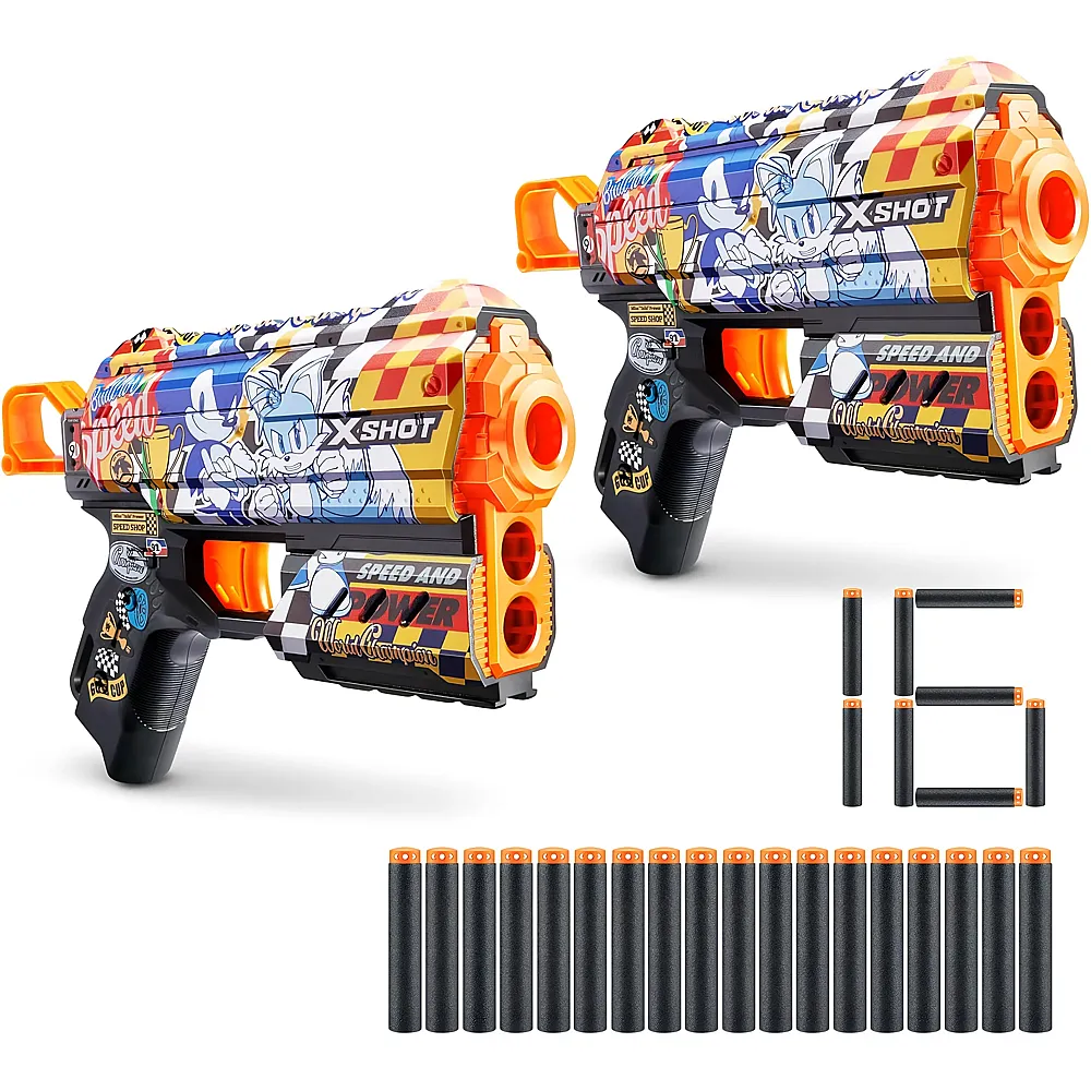 X-Shot Skins Sonic Super Speed Flux Blaster 2 Blasters