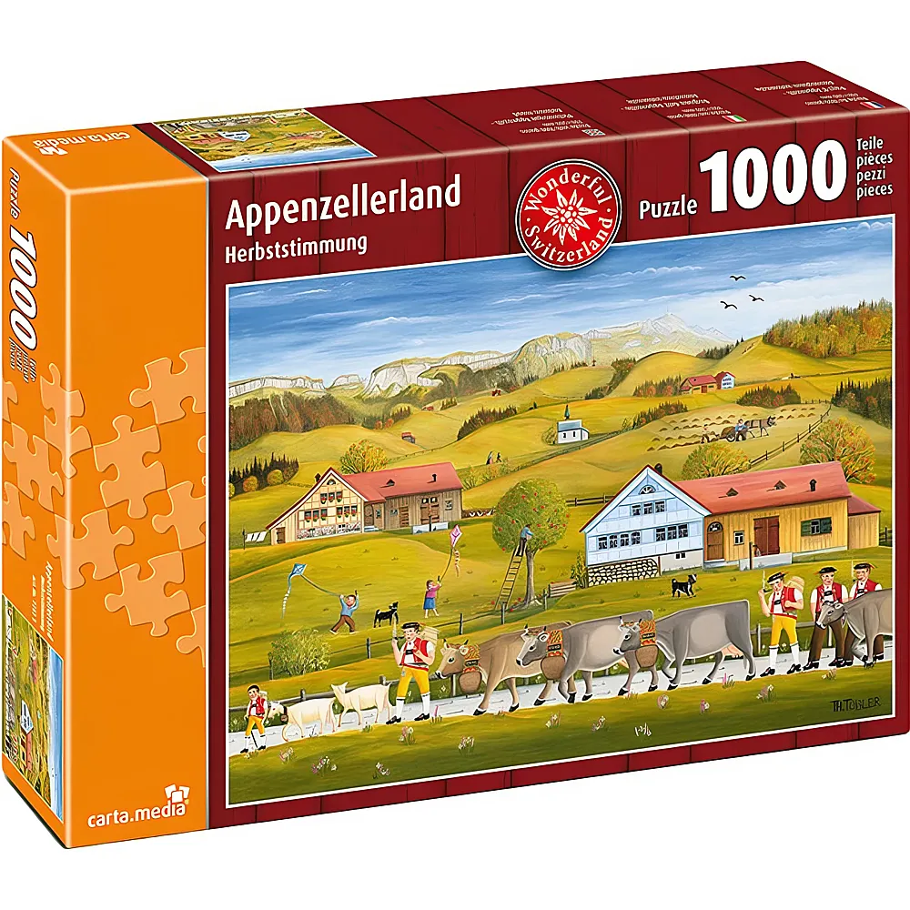 carta media Puzzle Appenzellerland Herbststimmung 1000Teile | Puzzle 1000 Teile