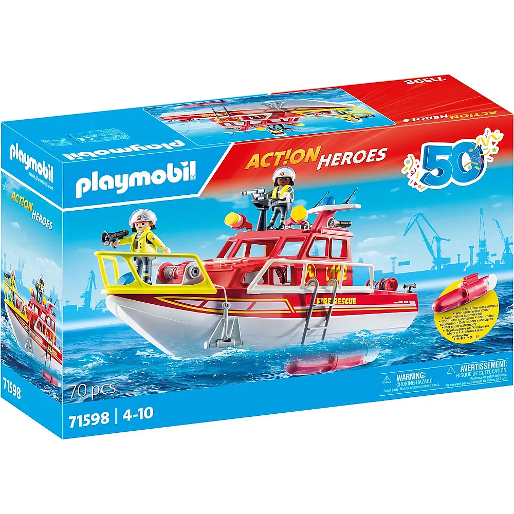 PLAYMOBIL Action Heroes Feuerl�schboot 71598
