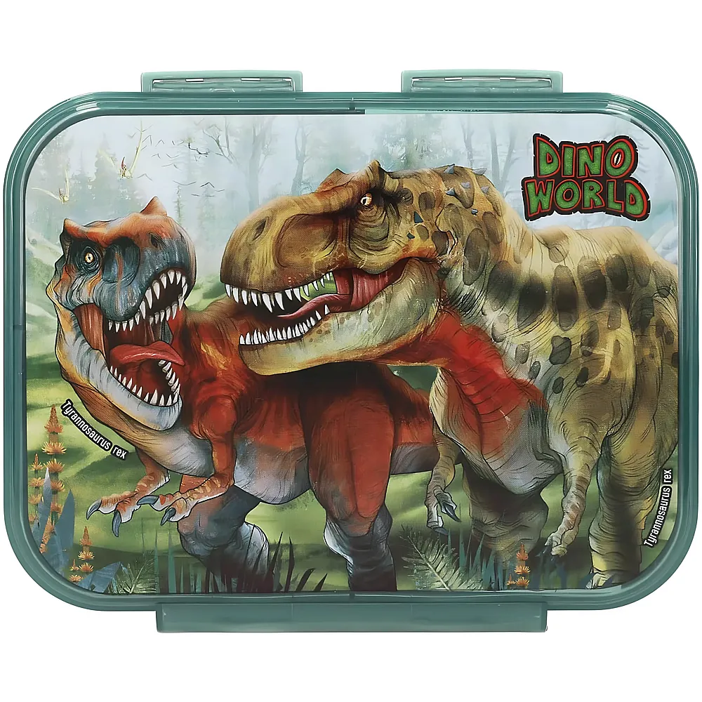 Depesche Dino World Brotdose mit 3 F�chern und Klappdeckel