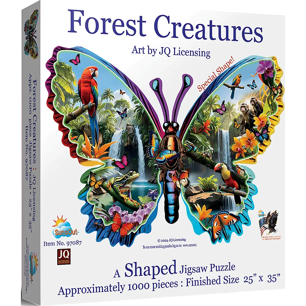 SunsOut Puzzle JQ Licensing Waldkreaturen Schmetterling - 1000 Teile