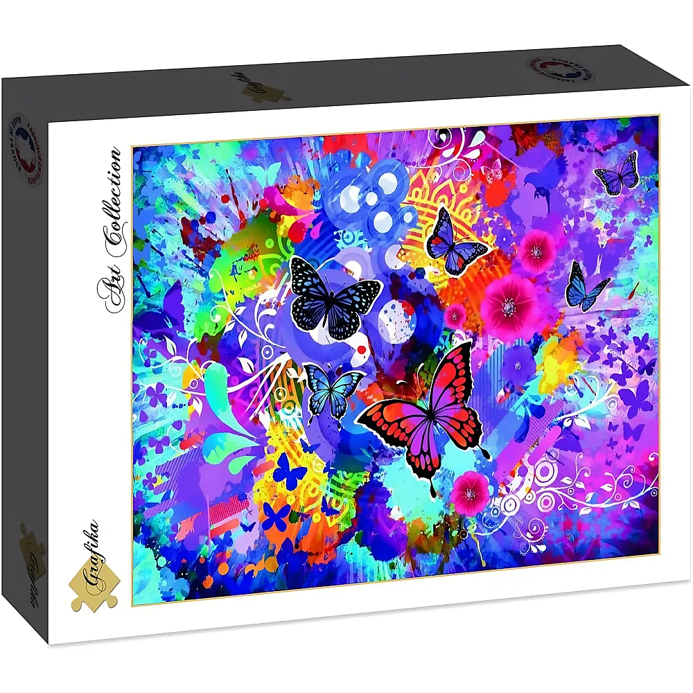Grafika Puzzle Art Collection Bunte Blumen und Schmetterlinge - 2000 Teile