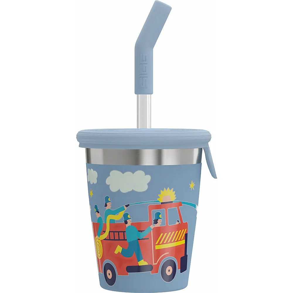 Sigg Kinderbecher mit Trinkhalm Feuerwehr 350ml