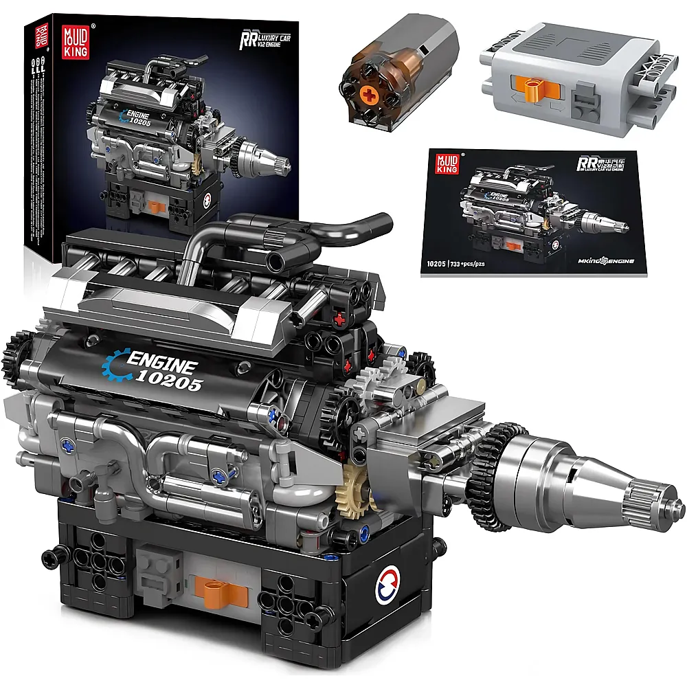 meinspielzeug - Mould King Engines V12 Motor 10205 | Klemmbausteine Fahrzeuge