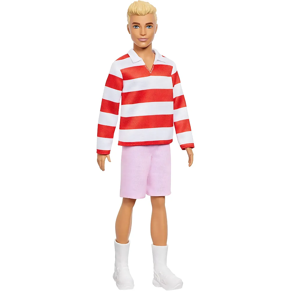 Barbie Fashionistas Ken-Puppe mit blonden Haaren und gestreiftem Polohemd Nr.241