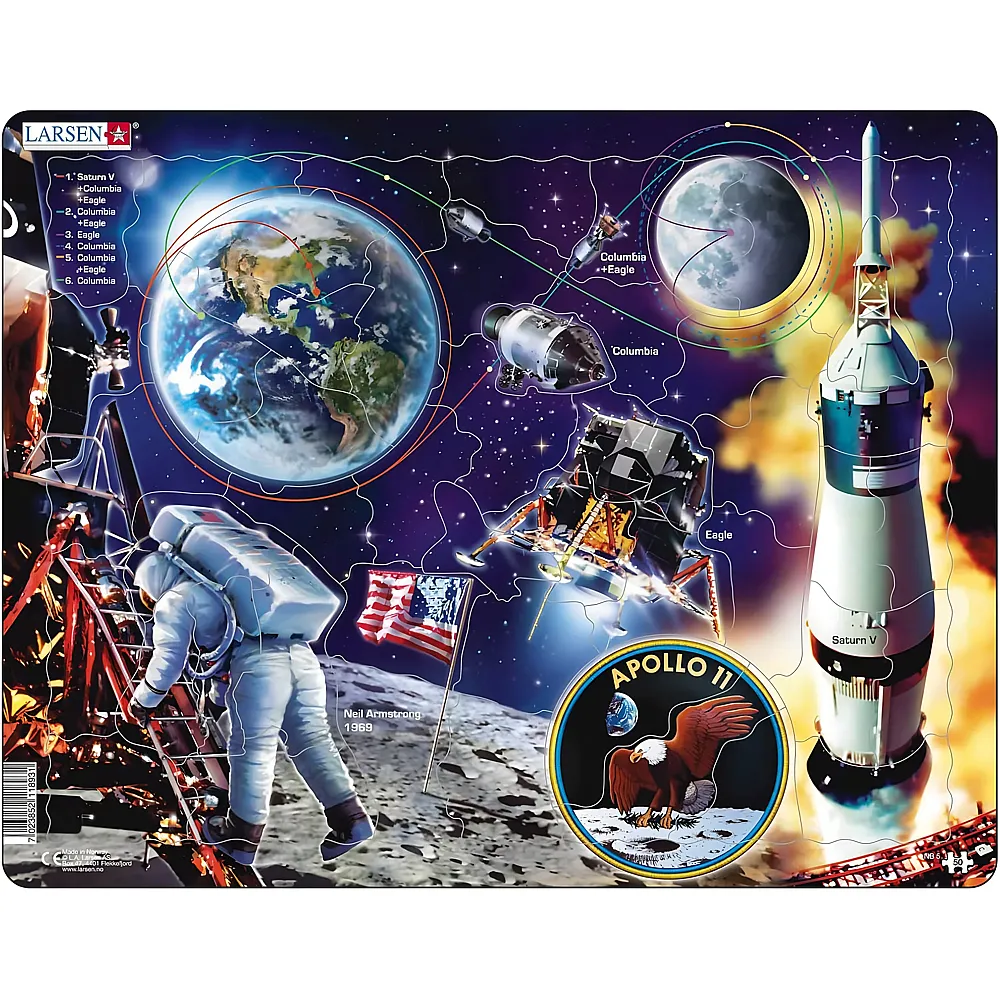 Larsen Puzzle Apollo 11 - 50 Teile