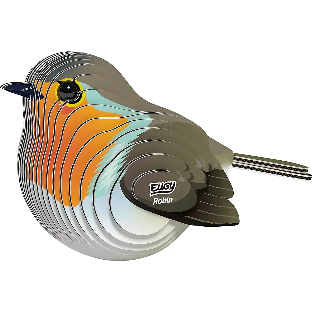 Eugy 3D Karton Figuren Rotkehlchen