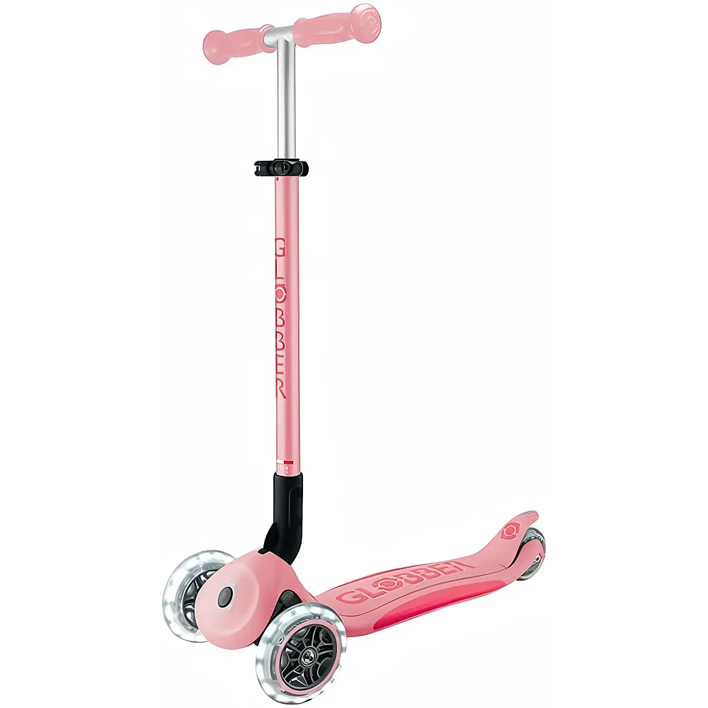 Globber Mini Scooter Primo Foldable Plus Lights Pastel Pink - Fuchsia